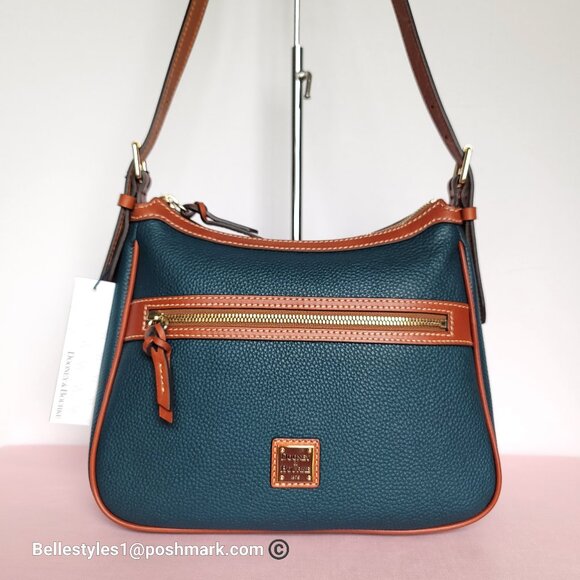 DOONEY & BOURKE Pebbled Grain Leather Presley Crossbody Bag- Teal color⭐ - Picture 2 of 16